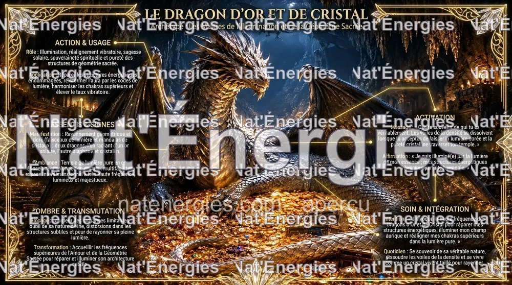 Carte : Dragon d'or et de cristal